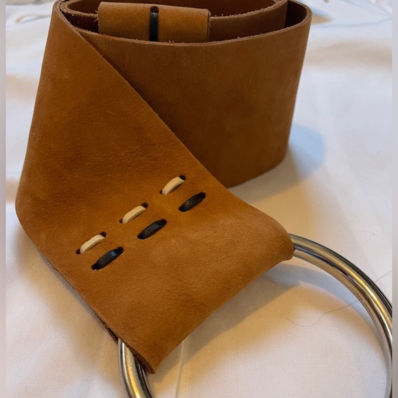 Banana Republic Genuine Italian Leather Wide Belt Brown Size S Made in England - Picture 4 of 6